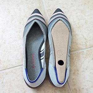 Rothy's Grey Inverse Stripe Points 9